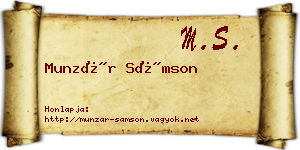 Munzár Sámson névjegykártya